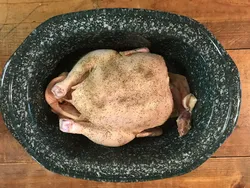 A whole chicken an a crock pot.